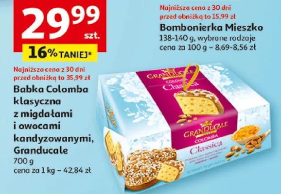Babka Colomba klasyczna z migdałami i owocami kandyzowanymi, Granducale promocja w Auchan