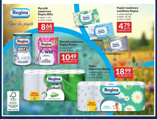Papier toaletowy nawilżany Regina Chamomile promocja w Makro