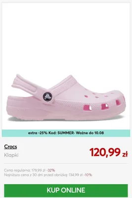Klapki Crocs promocja w eobuwie.pl