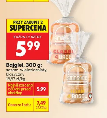 Bajgiel sezam, wieloziarnisty, klasyczny promocja w Biedronka