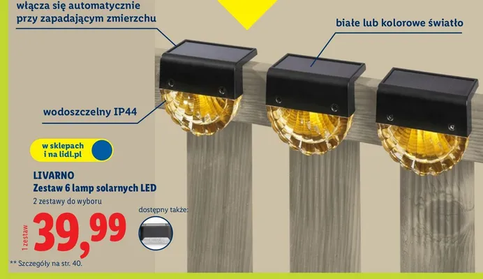 Zestaw 6 lamp solarnych LED promocja w Lidl