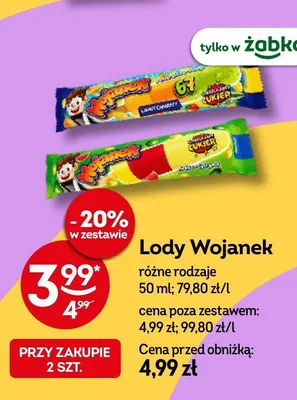 Lody Wojanek promocja w Żabka