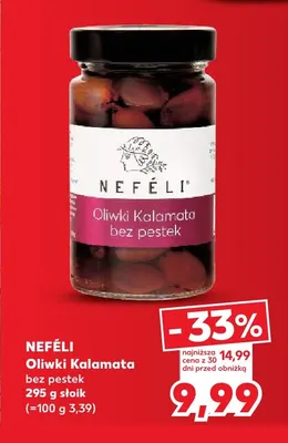 Oliwki Kalamata bez pestek Neféli promocja w Kaufland
