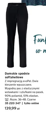 Damskie spodnie softshellowe promocja w Tchibo