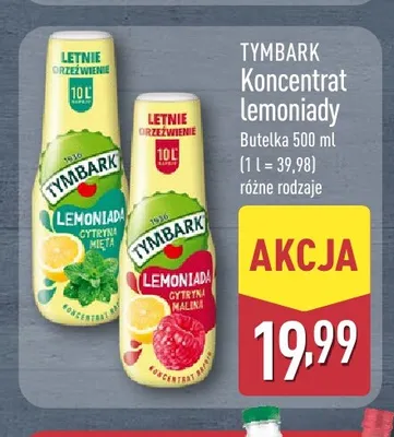 Koncentrat lemoniady Tymbark Cytryna Malina promocja w Aldi