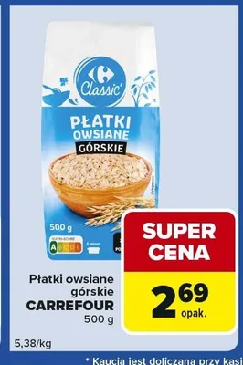 Płatki owsiane górskie promocja w Carrefour Express