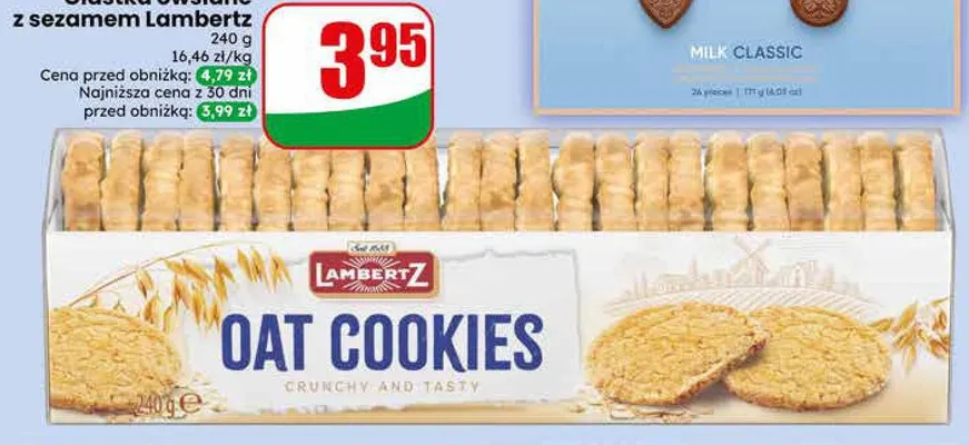 Ciastka owsiane z sezamem Lambertz promocja w Dino
