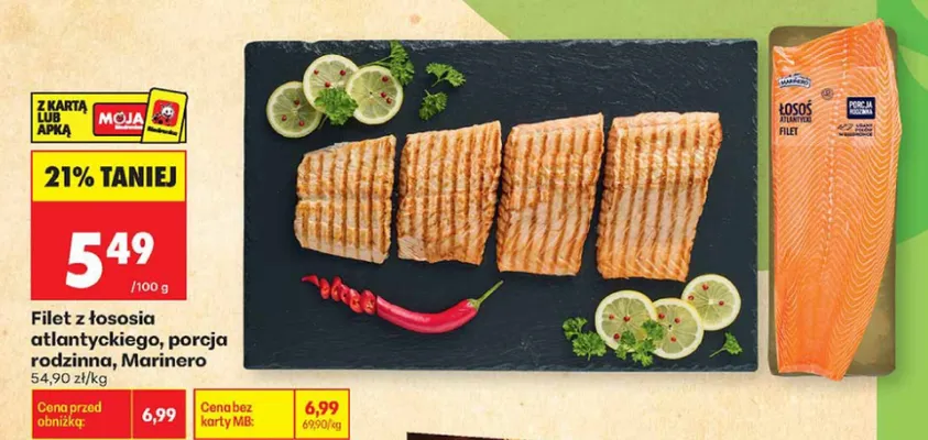Filet z łososia atlantyckiego porcja rodzinna Marinero promocja w Biedronka