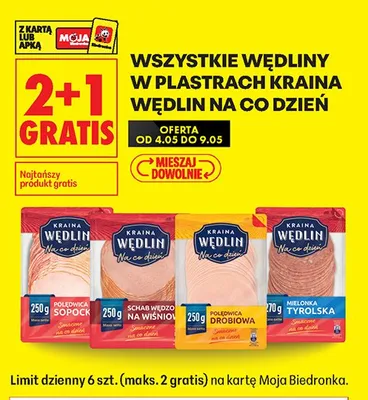 Wędliny w plastrach Kraina Wędlin Na co dzień promocja w Biedronka