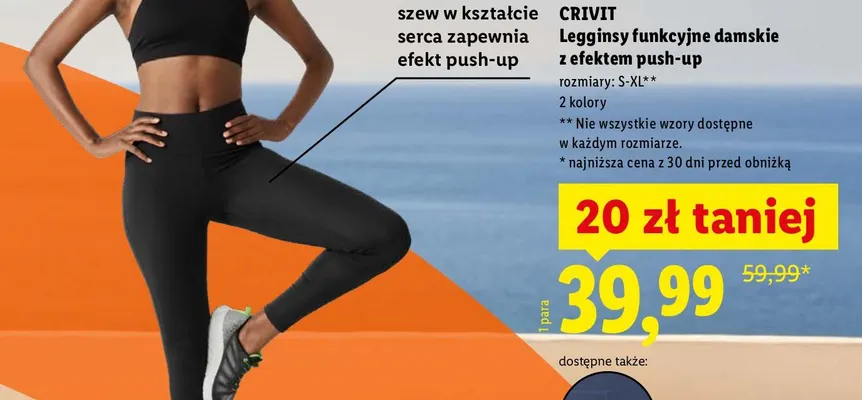 Legginsy funkcyjne damskie z efektem push-up promocja w Lidl