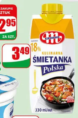 Śmietanka UHT 18% Kulinarna Polska Mlekovita promocja w Dino