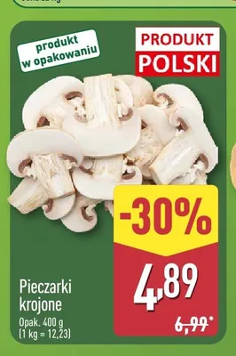 Pieczarki krojone polskie promocja w Aldi