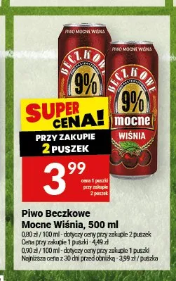 Piwo Beczkowe Mocne Wiśnia 500 ml promocja w Twój Market