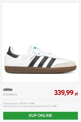 Sneakersy Adidas Samba promocja w eobuwie.pl