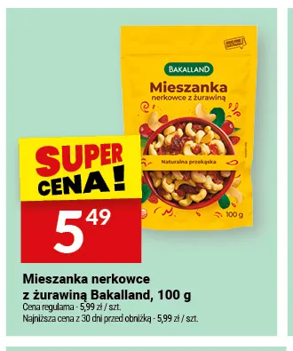 Mieszanka nerkowce z żurawiną Bakalland promocja w Twój Market