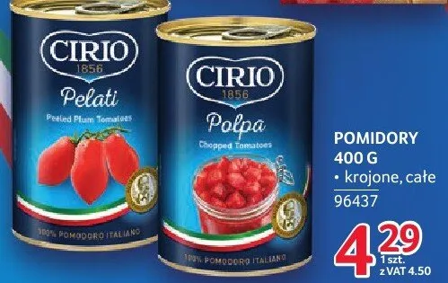 Pomidory Cirio całe 96437 promocja w Selgros