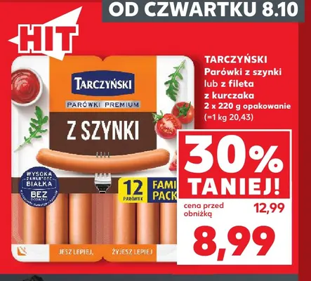 Parówki z szynki Tarczyński 2-pak promocja w Kaufland