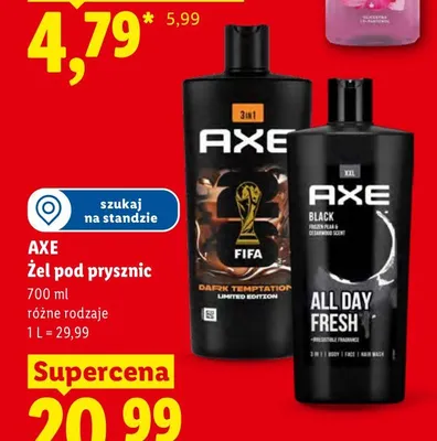 Żel pod prysznic Axe Black promocja w Lidl