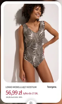 Kostium kąpielowy lekko modelujący Bonprix promocja w bonprix