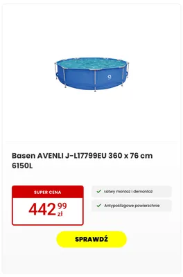 Basen stelażowy Avenli J-L17799EU promocja w Media Expert