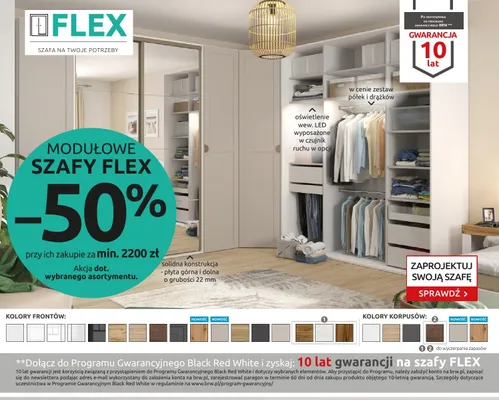 Szafa modułowa Flex promocja w Black Red White