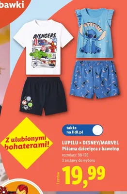 Piżama dziecięca Lupilu Marvel Avengers promocja w Lidl