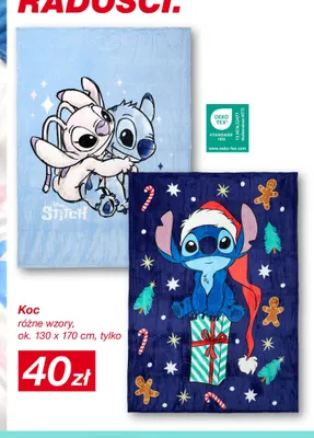 Koc 130x170 cm Disney Stitch promocja w KiK