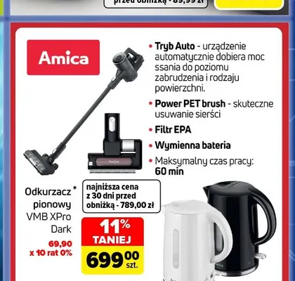 Odkurzacz pionowy Vmb XPro Dark Amica promocja w Carrefour