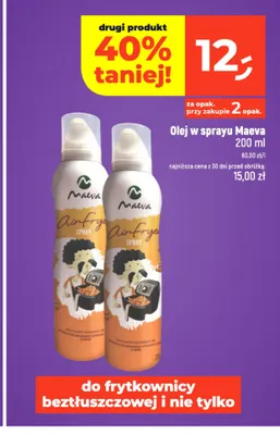 Olej w sprayu Maeva promocja w Dealz