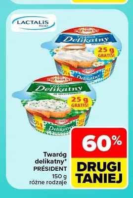Twaróg delikatny naturalny Président promocja w Carrefour Market
