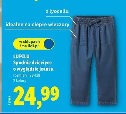 Spodnie dziecięce o wyglądzie jeansu promocja w Lidl