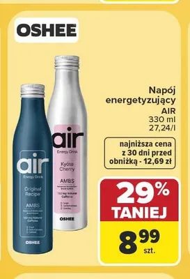 Napój energetyzujący Oshee Air Kyoto Cherry promocja w Carrefour Market