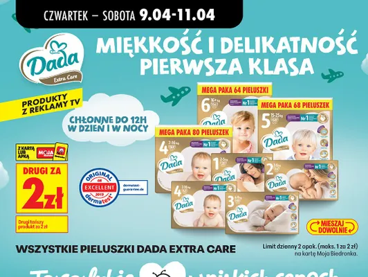 Pieluchy Extra Care rozmiar 1 promocja w Biedronka