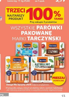 Parówki pakowane Tarczyński promocja w Kaufland