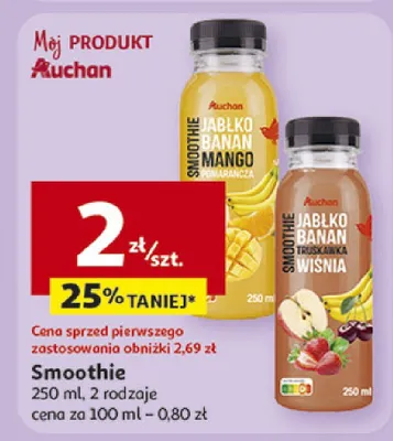 Smoothie 2 rodzaje promocja w Auchan