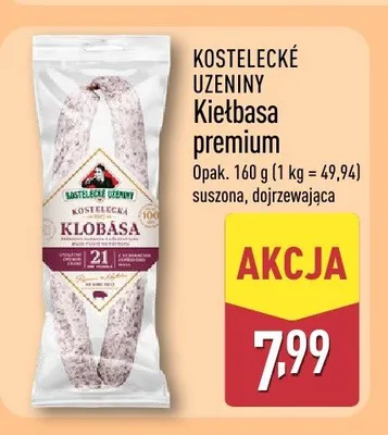 Kiełbasa premium Kostelecké Uzeniny promocja w Aldi