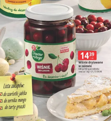 Wiśnie drylowane w zalewie promocja w Leclerc