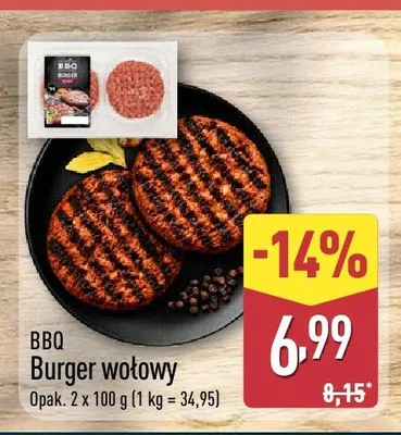 Burger wołowy BBQ promocja w Aldi