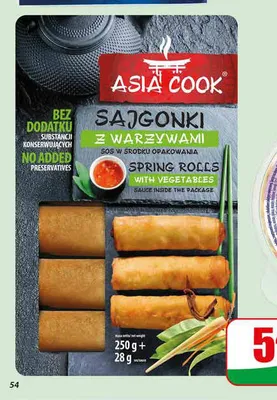 Sajgonki z warzywami Asia Cook promocja w Dino