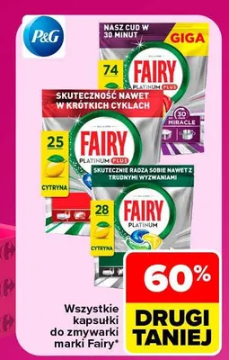 Kapsułki do zmywarki Fairy Platinum Plus promocja w Carrefour