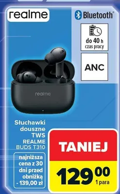 Słuchawki douszne TWS BUDS T310 promocja w Carrefour