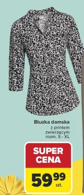 Bluzka damska z printem zwierzęcym promocja w Carrefour