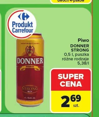 Piwo Donner Strong promocja w Carrefour
