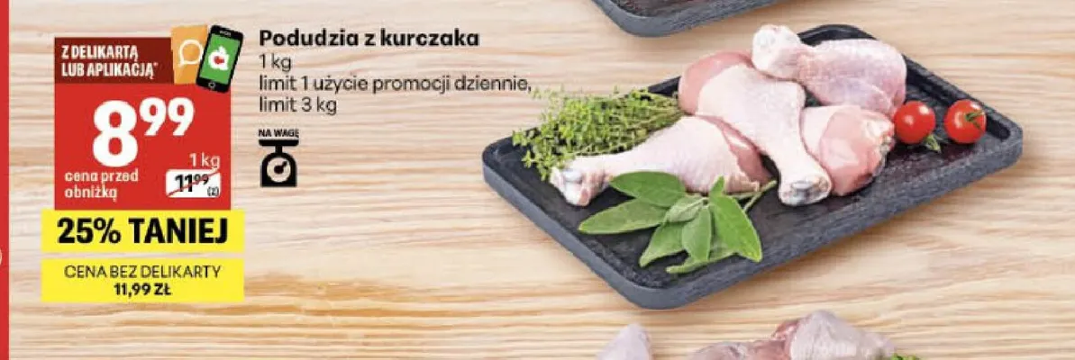 Podudzia z kurczaka promocja w Delikatesy Centrum
