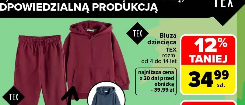 Bluza dziecięca TEX promocja w Carrefour