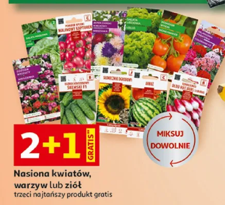 Nasiona kwiatów, warzyw lub ziół promocja w Auchan