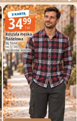 Koszula męska flanelowa J & J Trend promocja w Leclerc