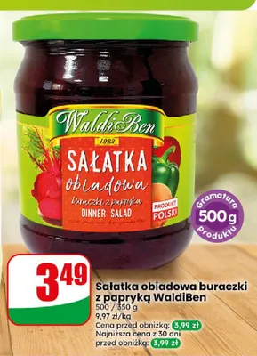Sałatka obiadowa buraczki z papryką WaldiBen promocja w Dino