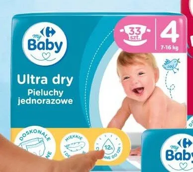 Pieluchy jednorazowe My Baby Ultra dry 4 promocja w Carrefour