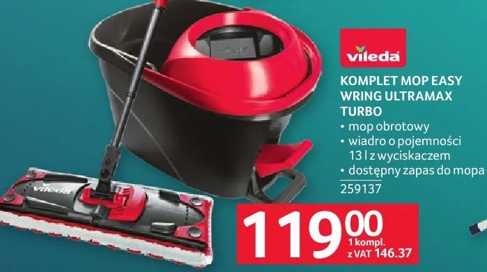 Komplet mop Easy Wring Ultramax Turbo Vileda promocja w Selgros